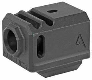 Click to see larger image. Agency Arms Gen3 Compensator Features two chamber design-2 vertical ports and 2 side venting Front sight hole