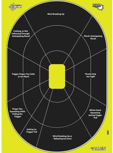 Allen EZ AIM Non-Adhesive Handgun Trainer 12"x18" Targets 8 Pack 15220