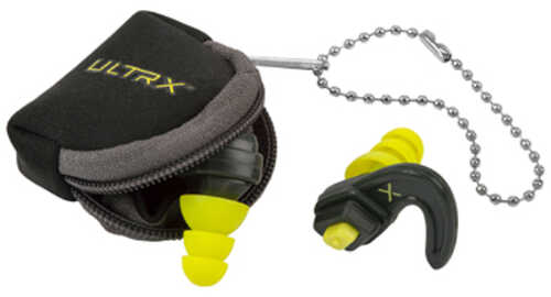Allen Ultrx Adjustable Ear Plugs Gray/neon Yello Includes Carrying Pouch 4103