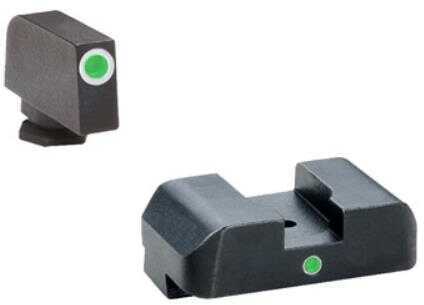 AmeriGlo I-Dot Sight Fits Glock 42 and 43 Green Tritium White Outline Front with Rear GL-105