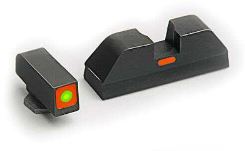 AmeriGlo CAP - Combative Application Pistol Sight Fits Glock 17 19 22 23 24 26 27 33 34 35 37 38 39 Green/Orange T