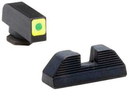 Ameriglo Glock Spaulding Sights For 42 & 43 LumiGreen Front Outline Md: GL-646