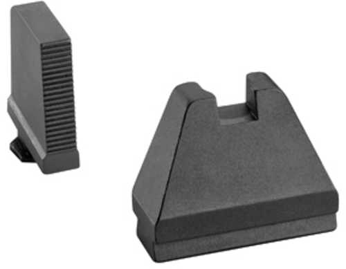 AmeriGlo Tall Suppressor Sights 9XL Height Fits All for Glocks Except 42/43 Black Serrated .500" Front Flat .600" Rear