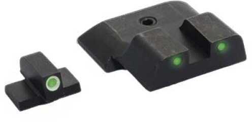 Ameriglo LLC. Bowie Tactical Sight 3 Dot All S&W M&P (Except Pro & "L" Models) Green w/White Outline Front/Rear SW SW-801