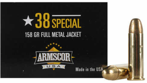 38 <span style="font-weight:bolder; ">Special</span> 50 Rounds Ammunition Armscor Precision Inc 158 Grain Full Metal Jacket