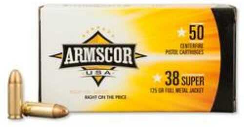 38 Super Automatic 50 Rounds Ammunition Armscor Precision Inc 125 Grain Full Metal Jacket