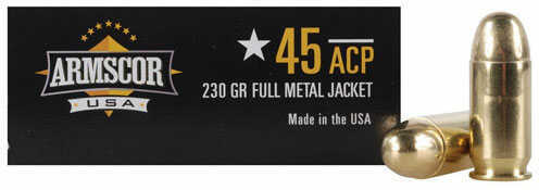 Armscor 45 ACP Full Metal jacket 230 Grain Ammunition, 50 Rounds Per Box Md: FAC4512N