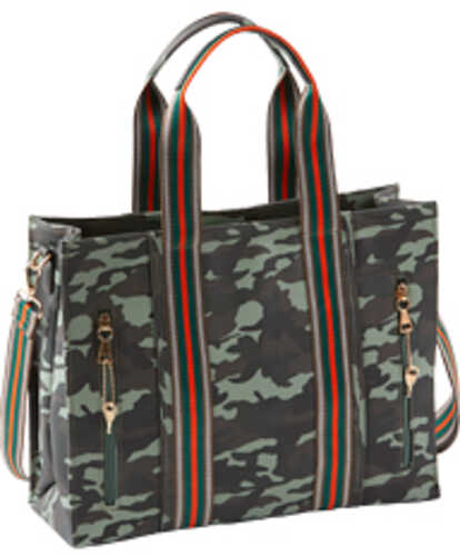 Bulldog Cases Cross Body Style Purse Black/Green/Brown Camo Pattern with Stripes Universal Fit Holster Included