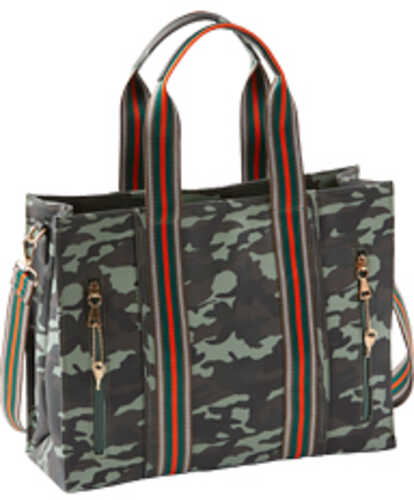 Click to see larger image. Bulldog Cases Cross Body Style Purse Black/Green/Brown Camo Pattern with Stripes Universal Fit Holster Included
