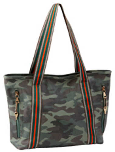 Bulldog Cases Tote Style Purse Black/Green/Brown Camo Pattern with Stripes Universal Fit Holster Included