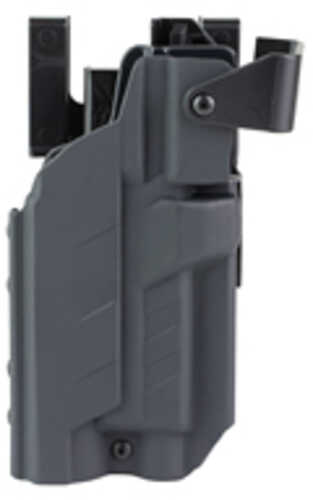 BlackPoint Tactical Slick Duty Light Holster with Hood Outside Waistband Duty Holster Fits GLOCK 17 with Light Right Han