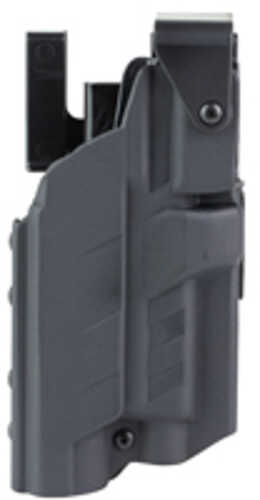 BlackPoint Tactical Slick Dity Light Holster with Hood Outside Waistband Duty Holster Fits GLOCK 19/45 with Light Right