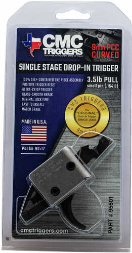 CMC Triggers AR-15 9mm PCC Drop-In Single Stage Curved Bow 3.5lb Pull Natural Finish