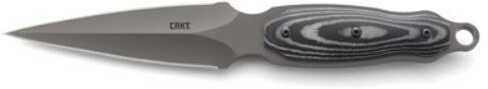 Columbia River Knife & Tool Shrill Fixed Blade 4.76" Resin Infused Fiber Grey Dual Spear Point Leather Sheath G10
