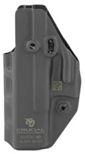 Crucial Concealment Covert IWB Inside Waistband Holster Ambidextrous Kydex Black Fits Glock 19 1018