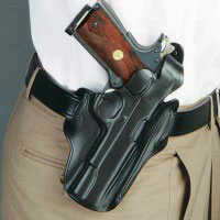 Desantis 1CL Scabbard (Cocked & Locked) Belt Holster Right Hand Black Colt Officer, Para P10/12 Leather 1CLBA 1CLBA79Z0