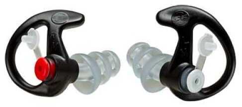 EarPro EP4 Sonic Defenders Plus 1 pair - Medium Black 24dB NRR with attached stopper plugs inserted 3 EP4-BK-MPR