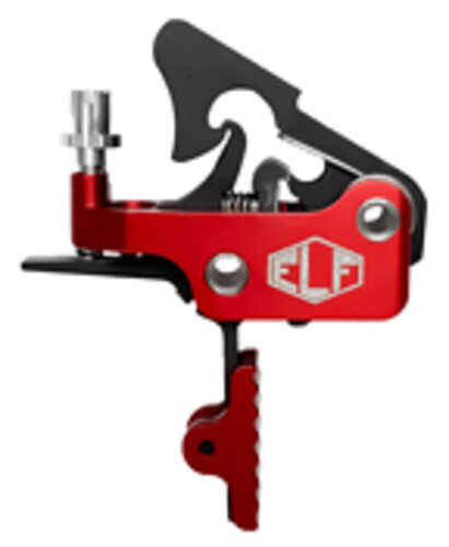 Elftmann Tactical Apex FA Adjustable Trigger Large Pin Straight with Red Shoe Fits AR-15 Anodized Finish Red