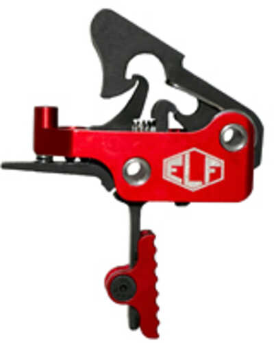 Elftmann Tactical Apex Adjustable Trigger Large Pin Straight with Red Shoe Fits AR-15 Anodized Finish Red