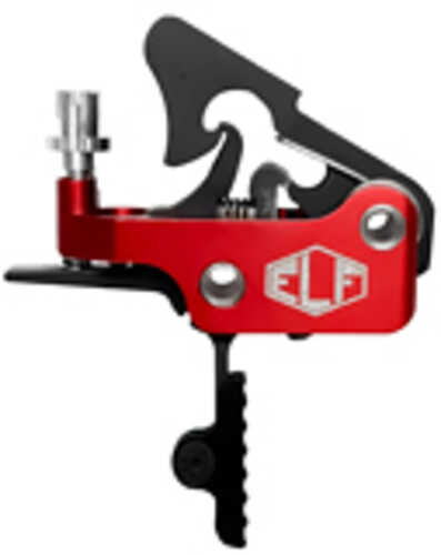 Elftmann Tactical Apex FA Adjustable Trigger Straight with Black Shoe Fits AR-15 Anodized Finish Red
