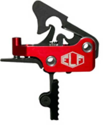 Elftmann Tactical Apex Adjustable Trigger Straight with Black Shoe Fits AR-15 Anodized Finish Red