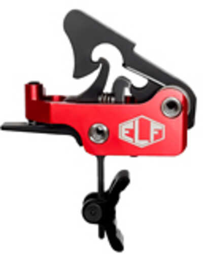 Elftmann Tactical Apex Pro Adjustable Trigger Curved with Black Shoe Fits AR-15 Anodized Finish Red