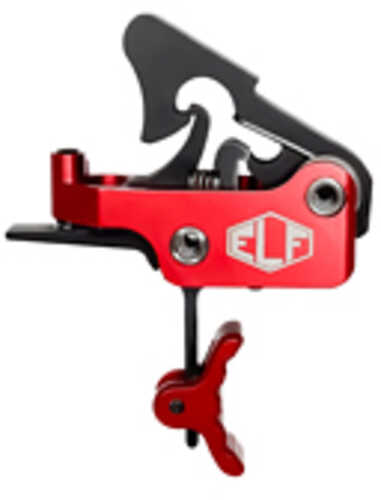 Elftmann Tactical Apex Pro Adjustable Trigger Curved With Red Shoe Fits Ar-15 Anodized Finish Red Apex-pro-r-c