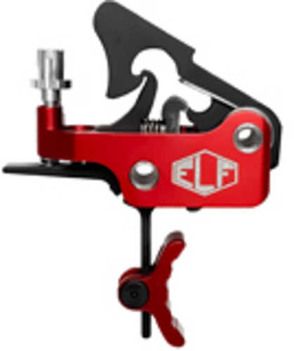 Elftmann Tactical Apex FA Adjustable Trigger Curved with Red Shoe Fits AR-15 Anodized Finish Red