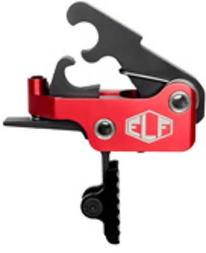 Elftmann Tactical SE Adjustable Trigger Straight with Black Shoe Fits AR-15 Anodized Finish Red