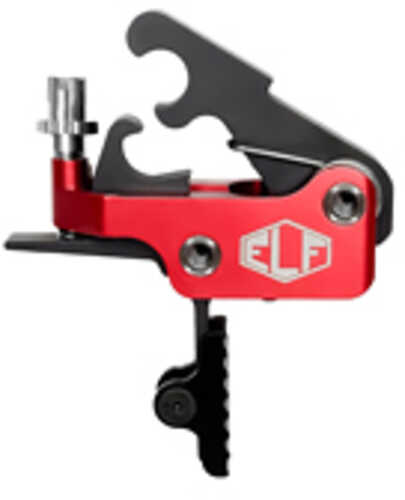 Elftmann Tactical SE Pro FA Adjustable Trigger Straight with Black Shoe Fits AR-15 Anodized Finish Red