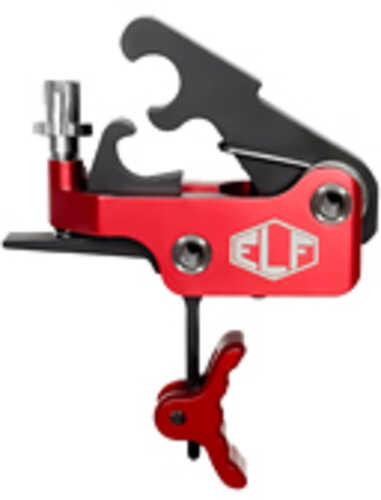 Elftmann Tactical SE Pro FA Adjustable Trigger Curved with Red Shoe Fits AR-15 Anodized Finish Red
