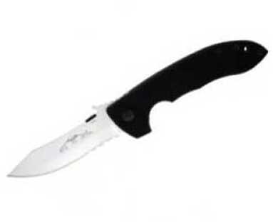 Emerson CQC-8 SFS Folding Knife 154 CM/Satin Combo Drop Point Wave/Dual Thumb Disc/Pocket Clip 3.9" Black G1 CQC8SFSW