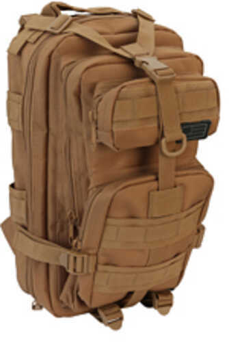 Evolution Outdoor Assault Pack Tactical Backpack Polyester Padded Straps MOLLE Webbing Hook and Loop Panel Coyote 51315-