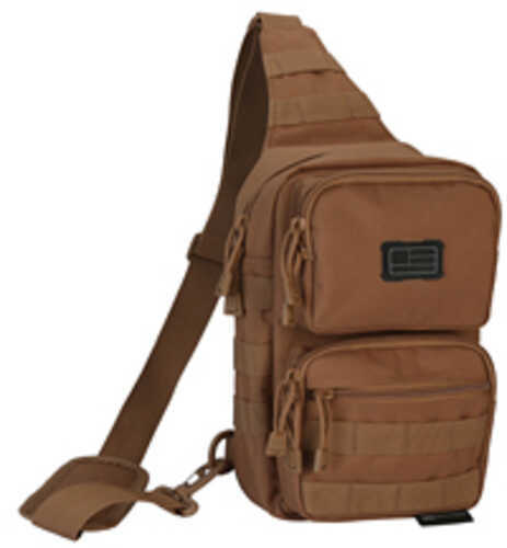 Evolution Outdoor Shoulder Sling Pack Tactical Bag Polyester Padded Shoulder Strap Adjustable MOLLE Webbing Coyote 51316