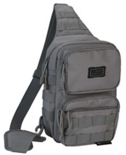 Evolution Outdoor Shoulder Sling Pack Tactical Bag Polyester Padded Shoulder Strap Adjustable MOLLE Webbing Gray 51317-E