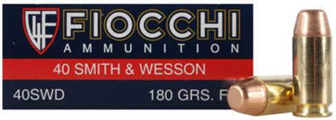 40 S&W 50 Rounds Ammunition Fiocchi Ammo 180 Grain Full Metal Jacket