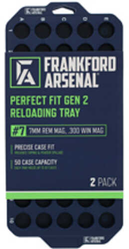 Frankford Arsenal Perfect Fit Tray Style 7 Reloading Fits 7mm Rem Mag/300 Win Blue 2 Trays are Inlcuded