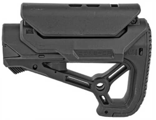 FAB Defense AR-15 Buttstock Small and Compact Design Cheek Rest Included Fits Mil-Spec And Commercial Tubes Black Finish