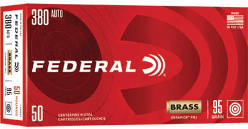 Federal Champion 380 Auto 95 Grain Full Metal Jacket 50 Round Box C38095A