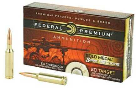 6.5 <span style="font-weight:bolder; ">Creedmoor</span> 20 Rounds Ammunition Federal Cartridge 140 Grain Sierra Match King