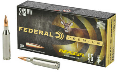 <span style="font-weight:bolder; ">243</span> <span style="font-weight:bolder; ">Winchester</span> 20 Rounds Ammunition Federal Cartridge 95 Grain Hollow Point