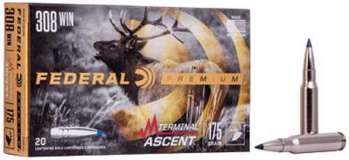 Federal P308ta1 Premium <span style="font-weight:bolder; ">308</span> Win 175 Gr Terminal Ascent 20 Bx/ 10 Cs
