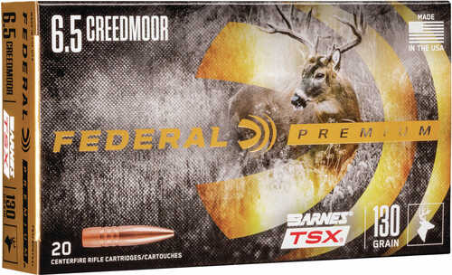 6.5 Creedmoor 20 Rounds Ammunition Federal Cartridge 130 Grain TSX