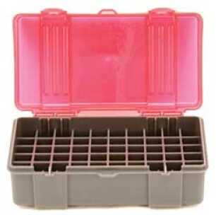 Plano Ammunition Box Holds 50 Rounds of .41 Mag/.44 Mag/.45 LC Handgun Charcoal/Rose 6 Pack 1226-50