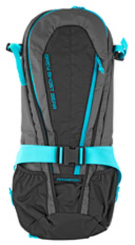 Grey Ghost Gear Apparition SBR Bag Backpack Can Fit 10.5" or Shorter Black w/ Cyan Zips 27"H Without Extended Bot