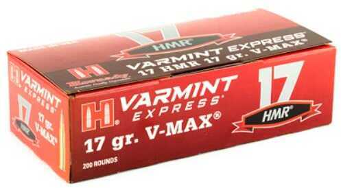 17 HMR 200 Rounds Ammunition Hornady 17 Grain V-Max