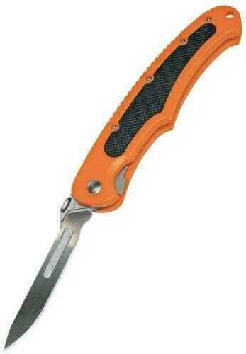 Havalon Piranta Bolt Folding Knife Liner Lock 2.75" Stainless Steel Blade Blaze Orange ABS Polymer Handle with Black Rub