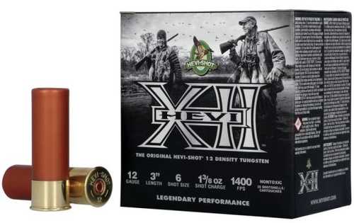<span style="font-weight:bolder; ">HEVI</span>-<span style="font-weight:bolder; ">Shot</span> HEX-XII 12 Gauge 3" #6 Max Dr 1 3/8 oz <span style="font-weight:bolder; ">Shot</span> 25 Round Box HS51206