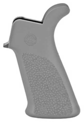 Hogue OverMolded Rifle Grip Gray Color Beavertail No Finger Grooves Fits AR Rifles 15032