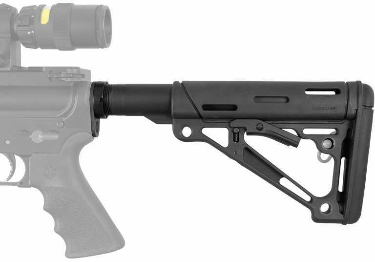 Hogue Grips OverMolded Collapsible Stock Assembly Fits AR-15/M16 Includes Mil-Spec Buffer Tube and Hardware Black Finish